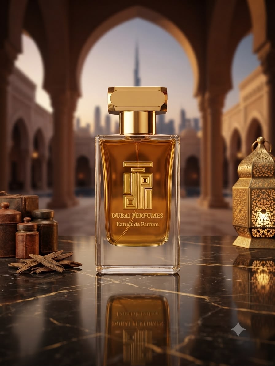 Dubai Perfumes Extrait de Parfum vor Dubai Skyline